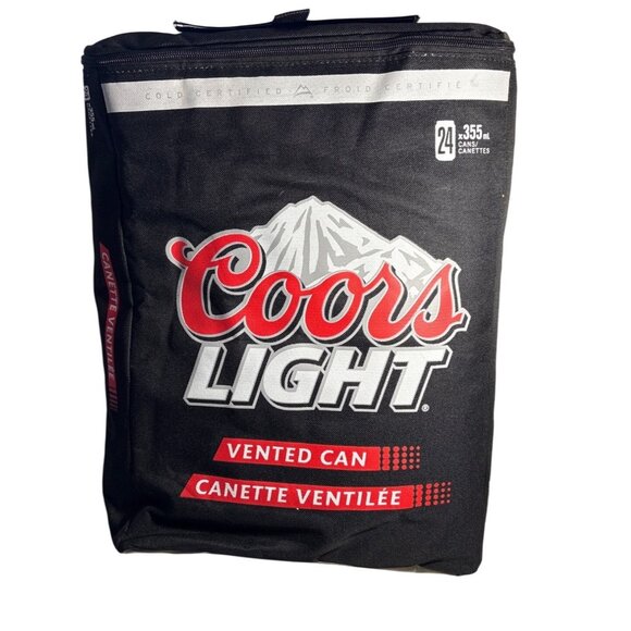 Coors Light Vented Can Black Insulated Backpack Cooler Bag Hold 24 Cans 12 x 16" - Picture 1 of 9